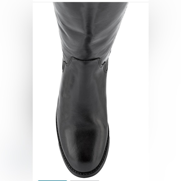 Frye Black Leather Knee-High Melissa Button Boots with Box - Picture 5 of 9
